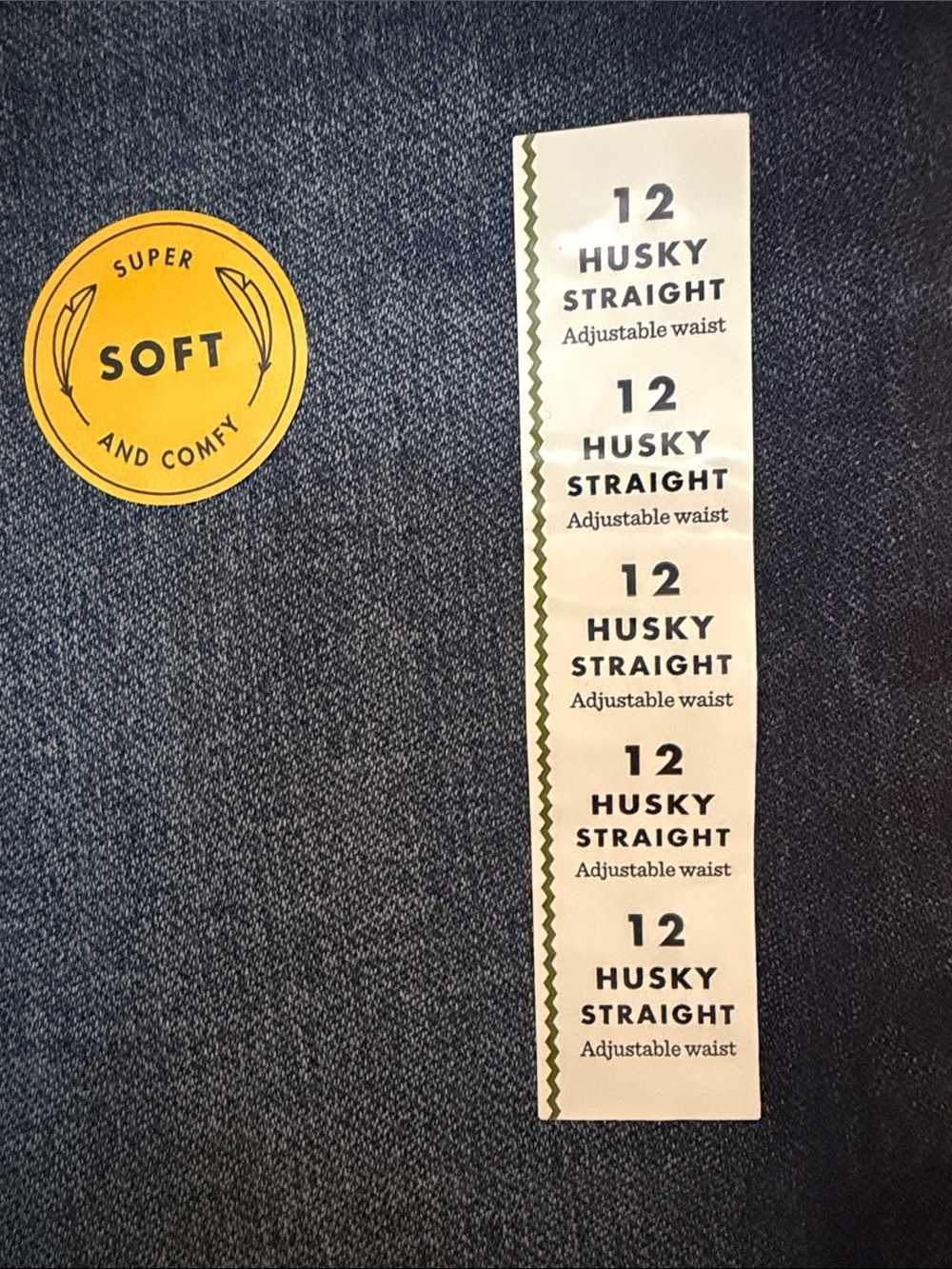 Cat & Jack Boys Dark Blue Straight Jeans size 12 Husky - Picture 4 of 6